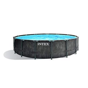 Pool rund Intex Erwachsene Premium Frame Pool Set Holzoptik