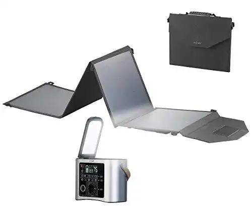 Powerstation mit Solarpanel reVolt mit 50-W-Solarpanel, 90 Ah