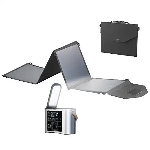 Powerstation mit Solarpanel reVolt mit 50-W-Solarpanel, 90 Ah
