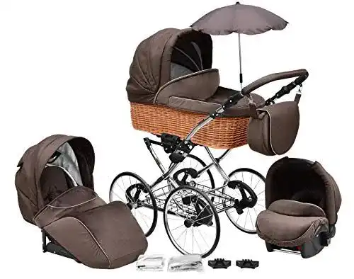 Retro-Kinderwagen Skyline Klassisch Retro Stil Wicker LUX
