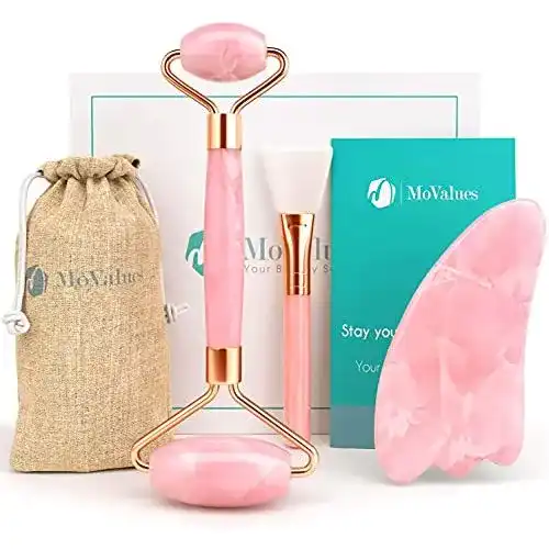 Die beste Rosenquarz-Roller MoValues Original Jade-Massagegerät 2026 Test Bestseller Rosenquarz-Roller MoValues Original Jade-Massagegerät