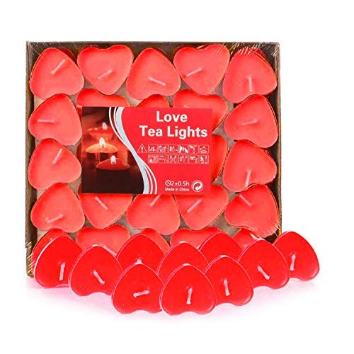 Die beste rote kerzen adkwse teelichter 50er herz kerzen romantisch Bestsleller kaufen