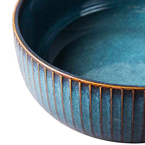 Salatteller CSYY Salatschüssel aus Keramik, 21cm, Blau