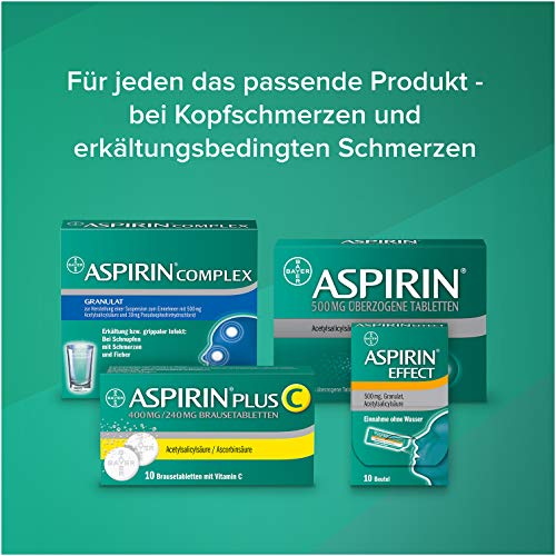 Schmerzmittel Aspirin 500 mg überzogene Tabletten, 80 Stück