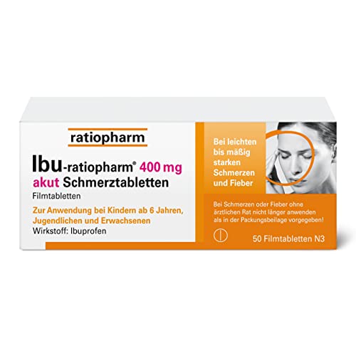 Schmerzmittel Ratiopharm IBU- 400 mg akut Schmerztabletten