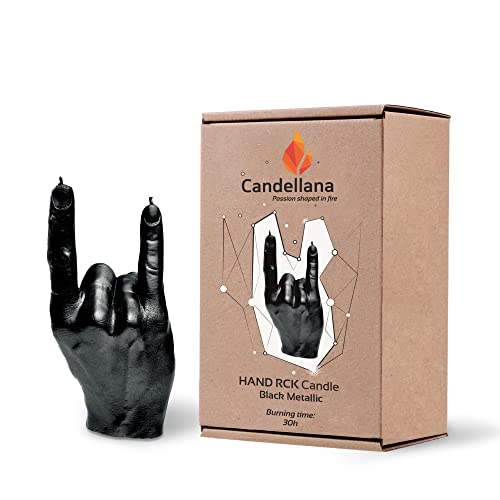 Schwarze Kerzen Candellana Kerze Hand RCK Höhe: 19,2 cm
