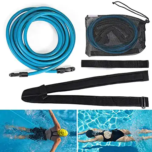 Schwimmseil FBSPORT Schwimmgurt für Pool, Einstellbar 3M/4M