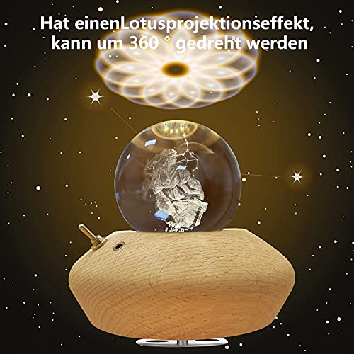 Spieluhr Gkodeamig Kristallkugel, 12 Sternbilder, 360 ° drehbar