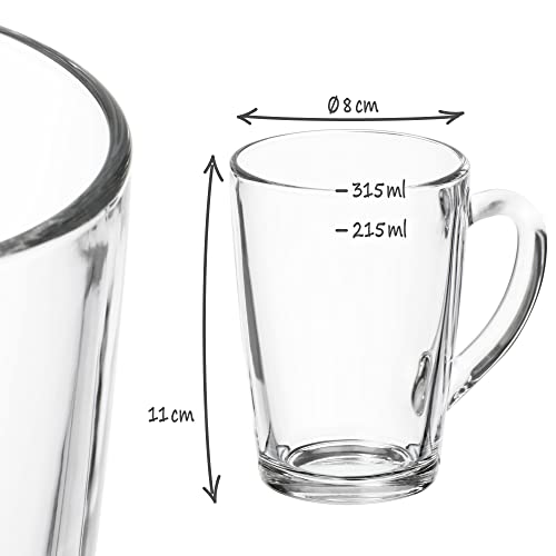 Teetassen com-four ® 4x Teeglas mit Henkel