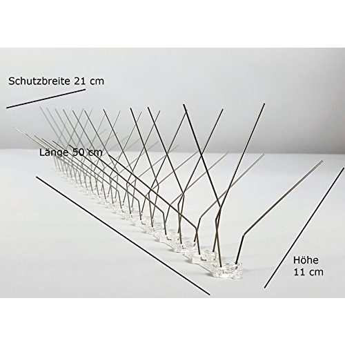 Vogelabwehr Vogelabwehrspike PP 04-40-X, 10 Meter Set