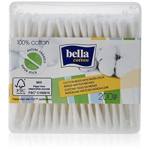 Wattestäbchen Bella Cotton mit Papierschaft in praktischer Box