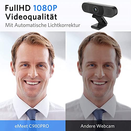 Webcam mit Lautsprecher eMeet 1080P Webcam C980PRO