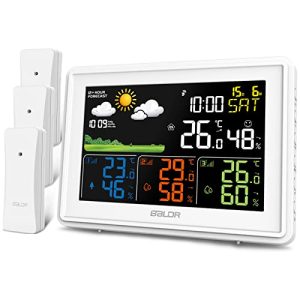 Wetterstation mit 3 Außensensoren BALDR Digital Thermometer