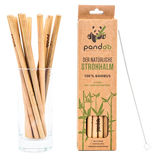 Wiederverwendbare Strohhalme pandoo aus 100% Bambus
