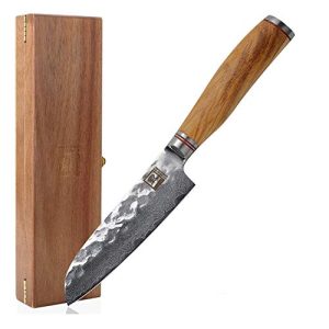Zayiko knife zayiko olive damask knife small santoku 12cm