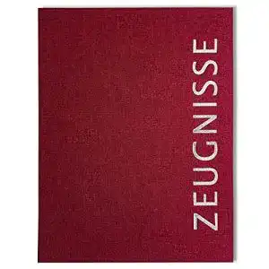 Zeugnismappe SHACAMO mit Stoff-Einband und Prägung DIN A4