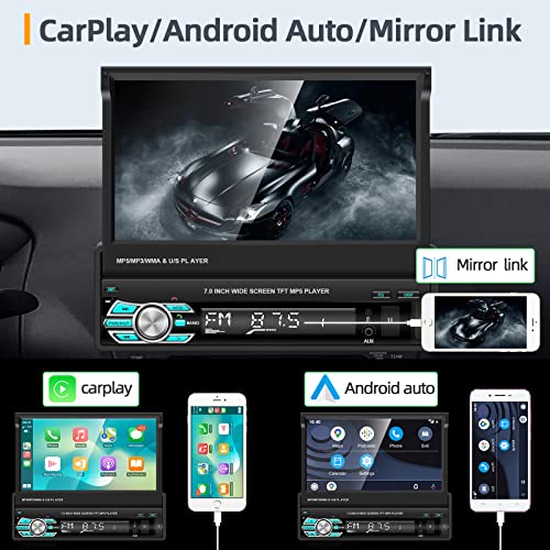 Autoradio-1-DIN-mit-Bildschirm Hodozzy, mit Carplay, 7 Zoll