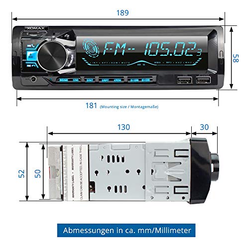Xomax-Autoradio XOMAX XM-R279 Autoradio mit FM RDS
