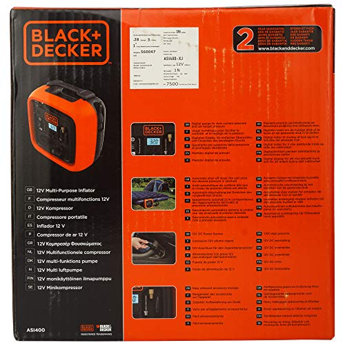 12V-Kompressor Black+Decker 11.0 Bar, 160PSI, 2 Betriebsarten