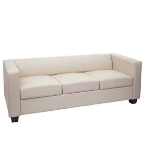 3-Sitzer-Sofa Mendler 3er Sofa Couch Loungesofa Lille, Kunstleder