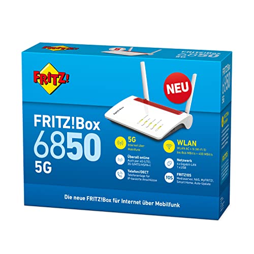 5G-Router AVM FRITZ!Box 6850 5G, DECT-Basis, USB 3.0