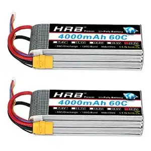 6S-LiPo HRB POWER HRB 2PCS 6S 4000mAh Lipo Akku 22.2V 60C