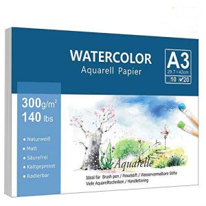 A3-Papier Willingood Premium Aquarellpapier 20 Blätter