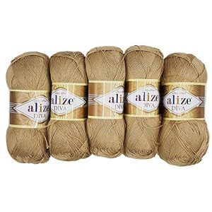 Alize-Wolle Alize 5 x 100 Gramm Wolle Diva Batik einfarbig