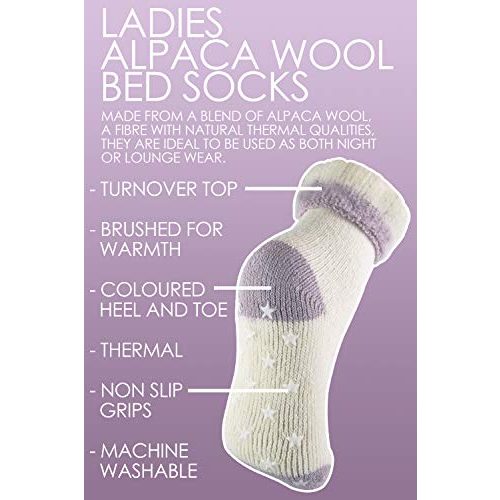 Alpaka-Socken sock snob Damen Creme Winter Anti Rutsch
