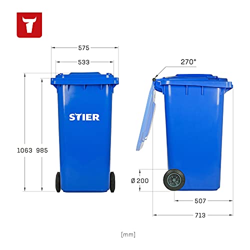 Altpapiertonne STIER 2-Rad-Müllgroßbehälter, Volumen 240 Liter