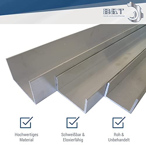 Alu-U-Profile B&T Metall Aluminium U Profil 40 x 20 x 2 mm