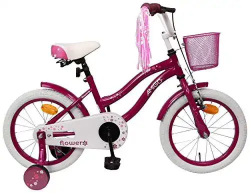 Amigo-Fahrrad AMIGO Flower Kinderfahrrad für Mädchen 16 Zoll