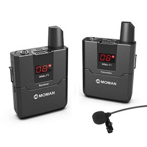 Microfono a clip wireless radio MOMAN Lavalier, UHF 16 canali