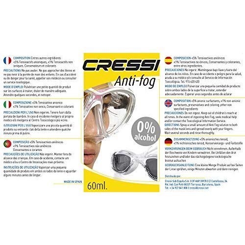 Antibeschlag Cressi Premium Anti Fog für Taucherbrille, 60 ML