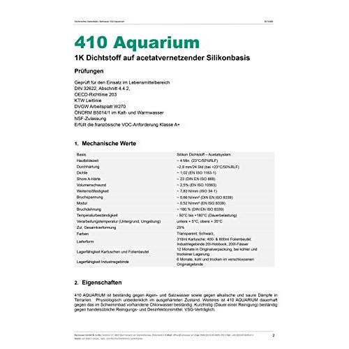 Aquarium-Silikon Ramsauer 410 Aquarium, 310ml Kartusche