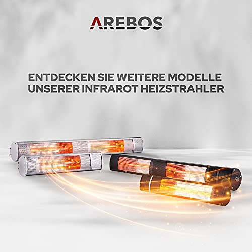 Arebos-Heizstrahler Arebos 2.000 W Infrarot Heizstrahler Schwarz