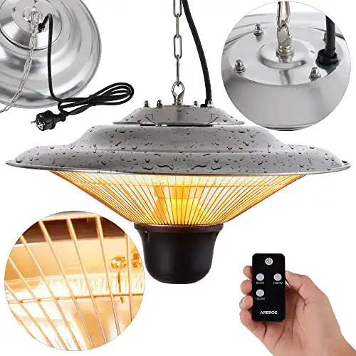 Arebos-Heizstrahler Arebos Deckenheizstrahler 1.500 W, Silber