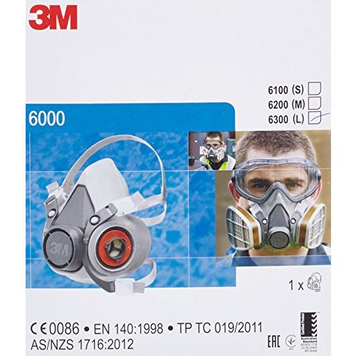 Atemschutz 3M Mehrweg-Halbmaske 6300L ohne Filter, Größe L