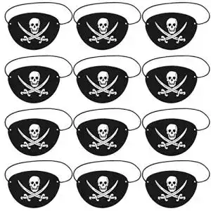 Augenklappe Joyibay Piraten, 12 Stück Schwarz