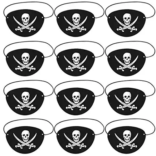 Augenklappe Joyibay Piraten, 12 Stück Schwarz