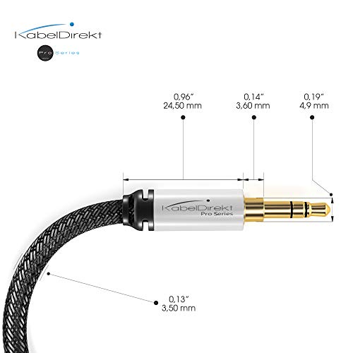 Aux-Kabel KabelDirekt, & Klinkenkabel 3,5 mm, 3 m, bruchfest