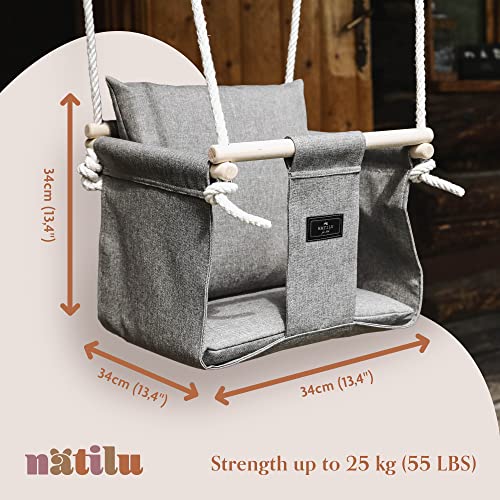 Babyschaukel outdoor NATILU ® Set mit Sicherheitsgurt Haken