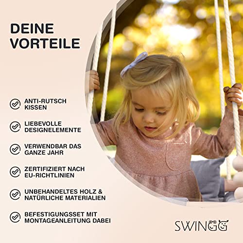 Babyschaukel outdoor SWINGG ® mit Sicherheitsgurt, aus Holz