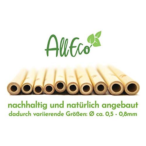 Bambus-Strohhalme AllEco ® Bambus Strohhalm 10er Set