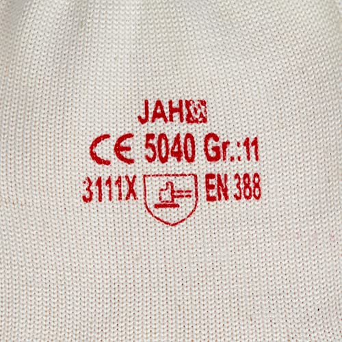 Baumwollhandschuhe Jah 5040 Baumwolle/Nylon, 12 Paar Noppen