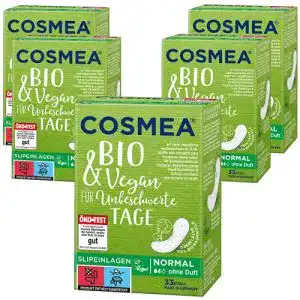 Bio-Slipeinlagen COSMEA Normal, ohne Duft, 5 x 33 Stk.