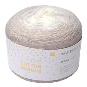 Bobbel-Wolle Rico Design Creative Cotton Dégradé Natur 200g