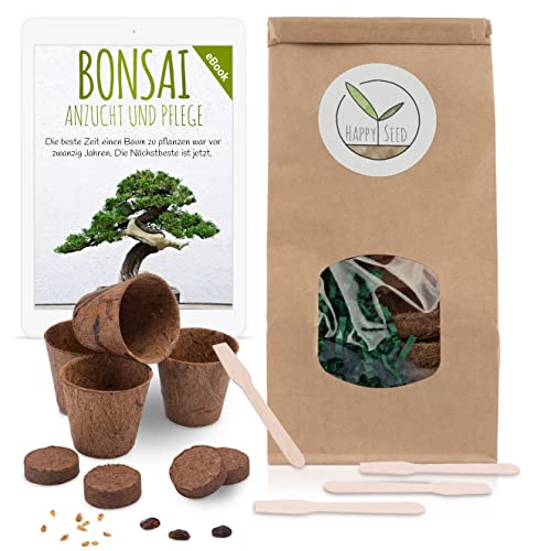 Bonsai-Starter-Kit HappySeed Bonsai Starter Kit inkl. GRATIS eBook