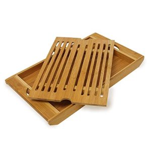 Bread cutting board Relaxdays made of bamboo approx. 3 x 37 x 21,5 cm