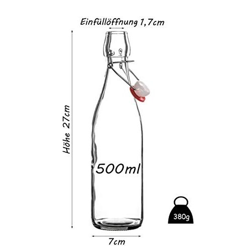 Bügelflaschen BigDean 12x Glasflasche 500ml Bügelverschluss